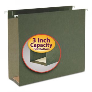 Smead 64279 Three Inch Capacity Box Bottom Hanging File Folders, Letter, Green, 25/Box SMD64279
