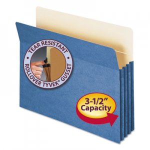 Smead 73225 3 1/2" Exp Colored File Pocket, Straight Tab, Letter, Blue SMD73225