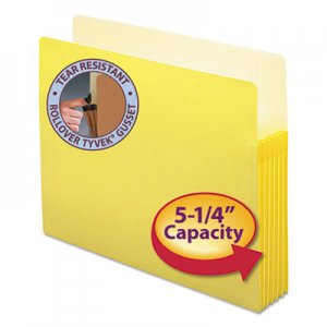 Smead 73243 5 1/4" Exp Colored File Pocket, Straight Tab, Letter, Yellow SMD73243