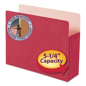 Smead 73241 5 1/4" Exp Colored File Pocket, Straight Tab, Letter, Red SMD73241