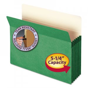 Smead 73236 5 1/4" Exp Colored File Pocket, Straight Tab, Letter, Green SMD73236