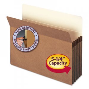 Smead 73234 5 1/4" Exp Pocket, Straight Tab, Letter, Manila/Redrope, 10/Box SMD73234