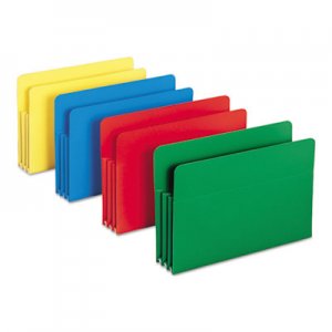 Smead 73550 Exp File Pockets, Straight Tab, Poly, Legal, Assorted, 4/Box SMD73550