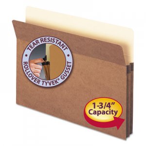 Smead 73800 1 3/4" Exp File Pocket, Straight Tab, Letter, Manila/Redrope, 50/Bx SMD73800