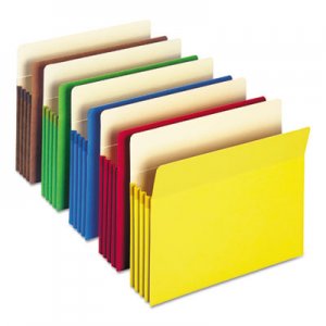Smead 73890 3 1/2" Exp Colored File Pocket, Straight Tab, Letter, Asst, 25/Box SMD73890