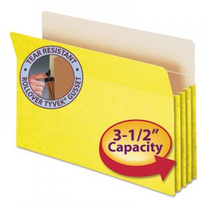 Smead 74233 3 1/2" Exp Colored File Pocket, Straight Tab, Legal, Yellow SMD74233