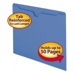 Smead 75502 Colored File Jackets w/Reinforced 2-Ply Tab, Letter, 11pt, Blue, 100/Box SMD75502