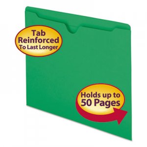 Smead 75503 Colored File Jackets w/Reinforced 2-Ply Tab, Letter, 11pt, Green, 100/Box SMD75503