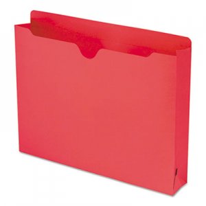 Smead 75569 Colored File Jackets with Reinforced Double-Ply Tab, Letter, Red, 50/Box SMD75569
