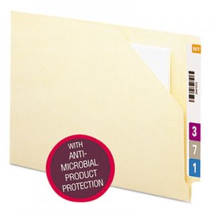 Smead 75715 End Tab File Jacket , Antimicrobial, Letter, 11pt, Manila, 100/Box SMD75715
