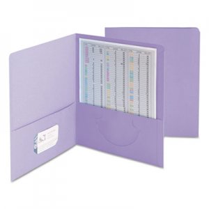 Smead 87865 Two-Pocket Folder, Textured Heavyweight Paper, Lavender, 25/Box SMD87865