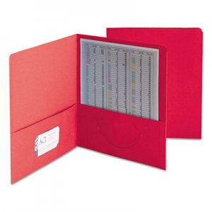 Smead 87859 Two-Pocket Folder, Textured Heavyweight Paper, Red, 25/Box SMD87859