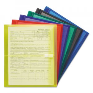 Smead 89669 Poly Side-Load Envelopes, 1 1/4" Exp, Letter, Six Colors, 6/Pack SMD89669