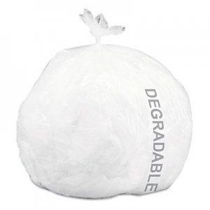 Stout G2430W70 Eco-Degradable Plastic Trash Garbage Bag, 13gal, .70 mil, 24x30, White, 120/Box STOG2430W70