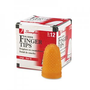 Swingline GBC 54033 Rubber Finger Tips, 13 (Large), Amber, Dozen SWI54033