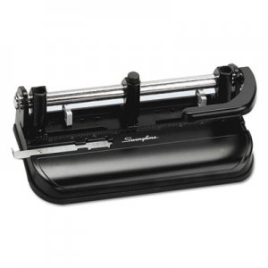 Swingline GBC 74350 32-Sheet Lever Handle Two-to-Seven-Hole Punch, 9/32" Holes, Black SWI74350