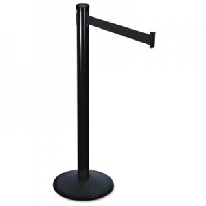 Tatco 11611 Adjusta-Tape Crowd Control Posts, Steel, 40" High, Black, 2/Box TCO11611