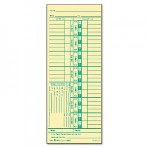 TOPS 1252 Time Card for Acroprint and Lathem, Weekly, 3 1/2 x 9, 500/Box TOP1252