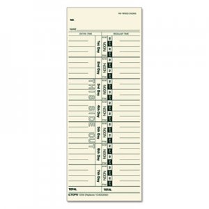 TOPS 1256 Acroprint/Cincinnati/Lathem/Simplex/Stromberg Time Card 3 1/2 x 9, 500/Box TOP1256