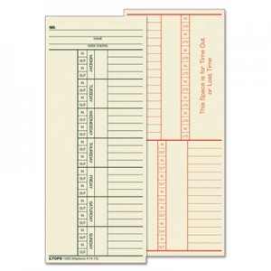 TOPS 1260 Time Card for Cincinnati, Named Days, Two-Sided, 3 3/8 x 8 1/4, 500/Box TOP1260