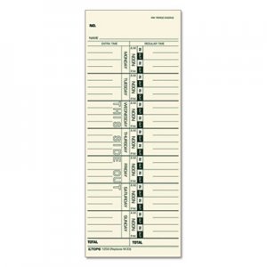 TOPS 1259 Time Card for Acroprint/IBM/Lathem/Simplex, Weekly, 3 1/2 x 9, 500/Box TOP1259