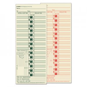 TOPS 1275 Time Card for Lathem, Bi-Weekly, Two-Sided, 3 1/2 x 9, 500/Box TOP1275