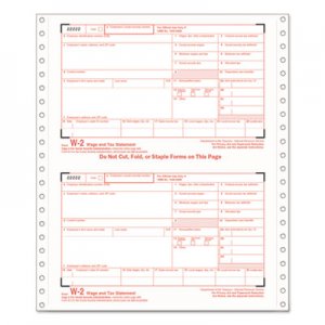 TOPS 2206C W-2 Tax Forms, 6-Part Carbonless, 8 1/2 x 5 1/2, 24 W-2s & 1