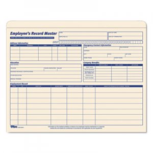 TOPS 3280 Employee Record Master File Jacket, 9 1/2 x 11 3/4, 10 Point Manila, 20/Pack TOP3280