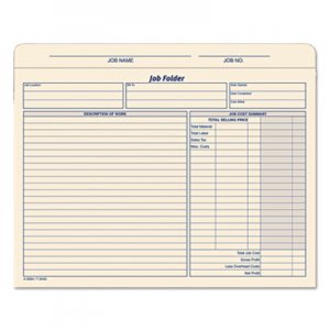 TOPS 3440 Jacket Style Job Folders, Straight, Index Top Tab, Letter, Manila, 20/Pack TOP3440
