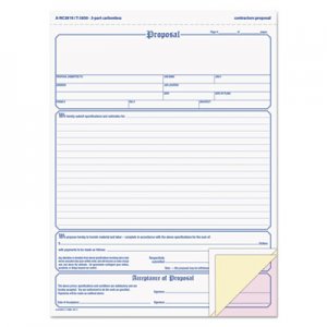 TOPS 3850 Proposal Form, 8-1/2 x 11, Three-Part Carbonless, 50 Forms TOP3850