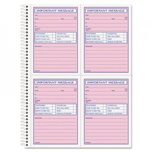 TOPS 4005 Telephone Message Book, Fax/Mobile Section, 5 1/2 x 3 3/16, Two-Part, 200/Book TOP4005