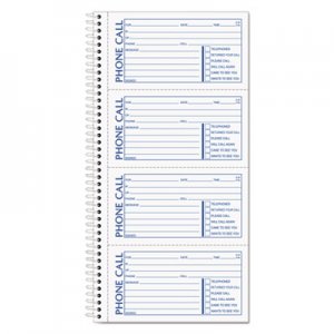TOPS 4003 Spiralbound Message Book, 2 3/4 x 5, Two-Part Carbonless, 400/Book TOP4003