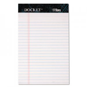 TOPS 63360 Docket Ruled Perforated Pads, Legal/Wide, 5 x 8, White, 50 Sheets, Dozen TOP63360