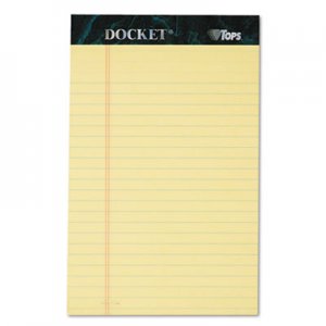 TOPS 63350 Docket Ruled Perforated Pads, 5 x 8, Canary, 50 Sheets, Dozen TOP63350