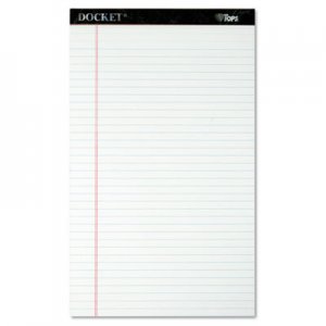 TOPS 63590 Docket Ruled Perforated Pads, 8 1/2 x 14, White, 50 Sheets, Dozen TOP63590