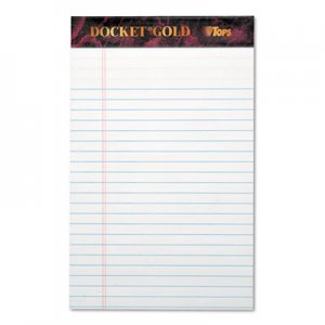 TOPS 63910 Docket Ruled Perforated Pads, Legal/Wide, 5 x 8, White, 50 Sheets, Dozen TOP63910