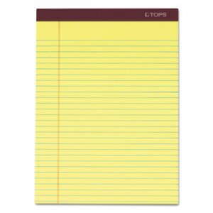 TOPS 63950 Docket Ruled Perforated Pads, 8 1/2 x 11 3/4, Canary, 50 Sheets, Dozen TOP63950