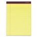 TOPS 63950 Docket Ruled Perforated Pads, 8 1/2 x 11 3/4, Canary, 50 Sheets, Dozen TOP63950