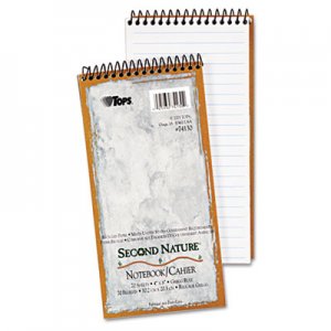 TOPS 74130 Second Nature Spiral Reporter/Steno Book, Gregg, 4 x 8, White, 70 Sheets TOP74130