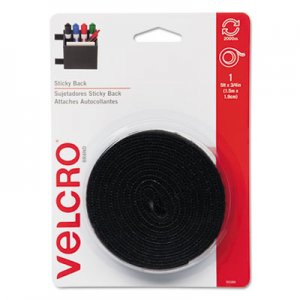 Velcro 90086 Sticky-Back Hook and Loop Fastener Tape with Dispenser, 3/4 x 5 ft. Roll, Black VEK90086