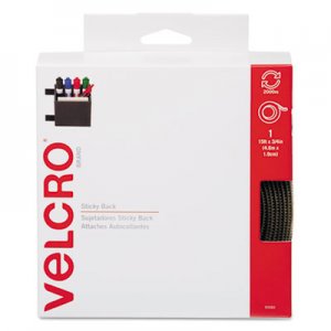 Velcro 90083 Sticky-Back Hook and Loop Fastener Tape with Dispenser, 3/4 x 15 ft. Roll, Beige VEK90083
