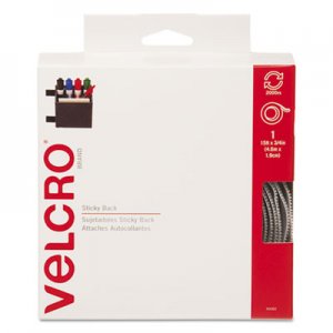 Velcro 90082 Sticky-Back Hook and Loop Fastener Tape with Dispenser, 3/4 x 15 ft. Roll, White VEK90082