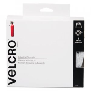 Velcro 90198 Industrial Strength Sticky-Back Hook and Loop Fasteners, 2" x 15 ft. Roll, White VEK90198