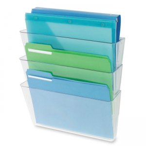 deflecto 73601RT Three Pack Stackable Letter Wall Pocket