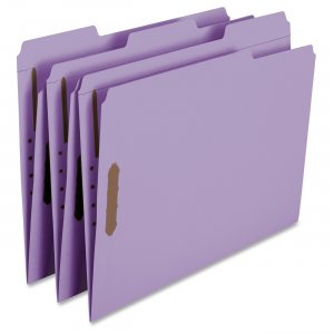 Smead 12440 Lavender Colored Fastener File Folders with Reinforced Tabs SMD12440