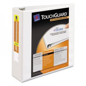 Avery 17144 Touchguard Antimicrobial View Binder w/Slant Rings, 3" Cap, White AVE17144