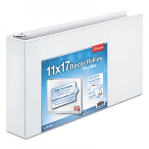 Cardinal 22142 11 x 17 ClearVue Slant-D Ring Binder, 3" Cap, White CRD22142