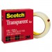 Scotch 60012592 Transparent Tape, 1" x 2592", 3" Core, Clear MMM60012592