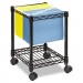 Safco 5277BL Compact Mobile Wire File Cart, One-Shelf, 15-1/2w x 14d x 19-3/4h, Black SAF5277BL