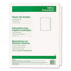 Office Essentials 11468 Plastic Insertable Dividers, 8-Tab, Letter AVE11468